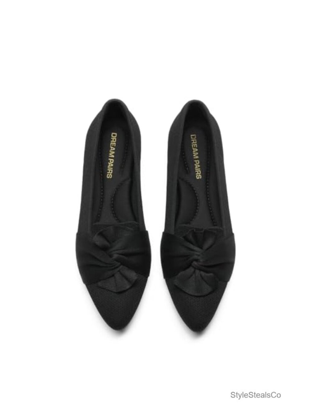 Women's Ballet Pointed Toe Knit Flats Foldable Travel Shoes